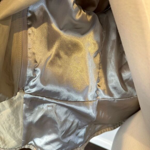 Elie Tahari Lamb Leather Silk Women’s Khaki Biker Jacket Size Medium - Picture 16 of 16